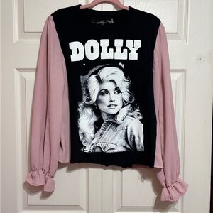 Dolly Parton Upcycled Long Sleeve Top